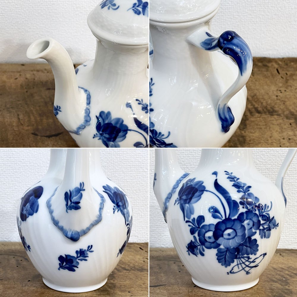 ロイヤルコペンハーゲン ROYAL COPENHAGEN ブルーフラワー Blue Flower カーブ Curved コーヒーポット デンマーク 北欧食器 廃番 ◎