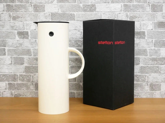 ステルトン Stelton バキュームジャグ Vacuum Jug EM77 1000ml ベージュ系 955 廃番カラー エリック・マグヌッセン デンマーク 箱付き 美品 ●