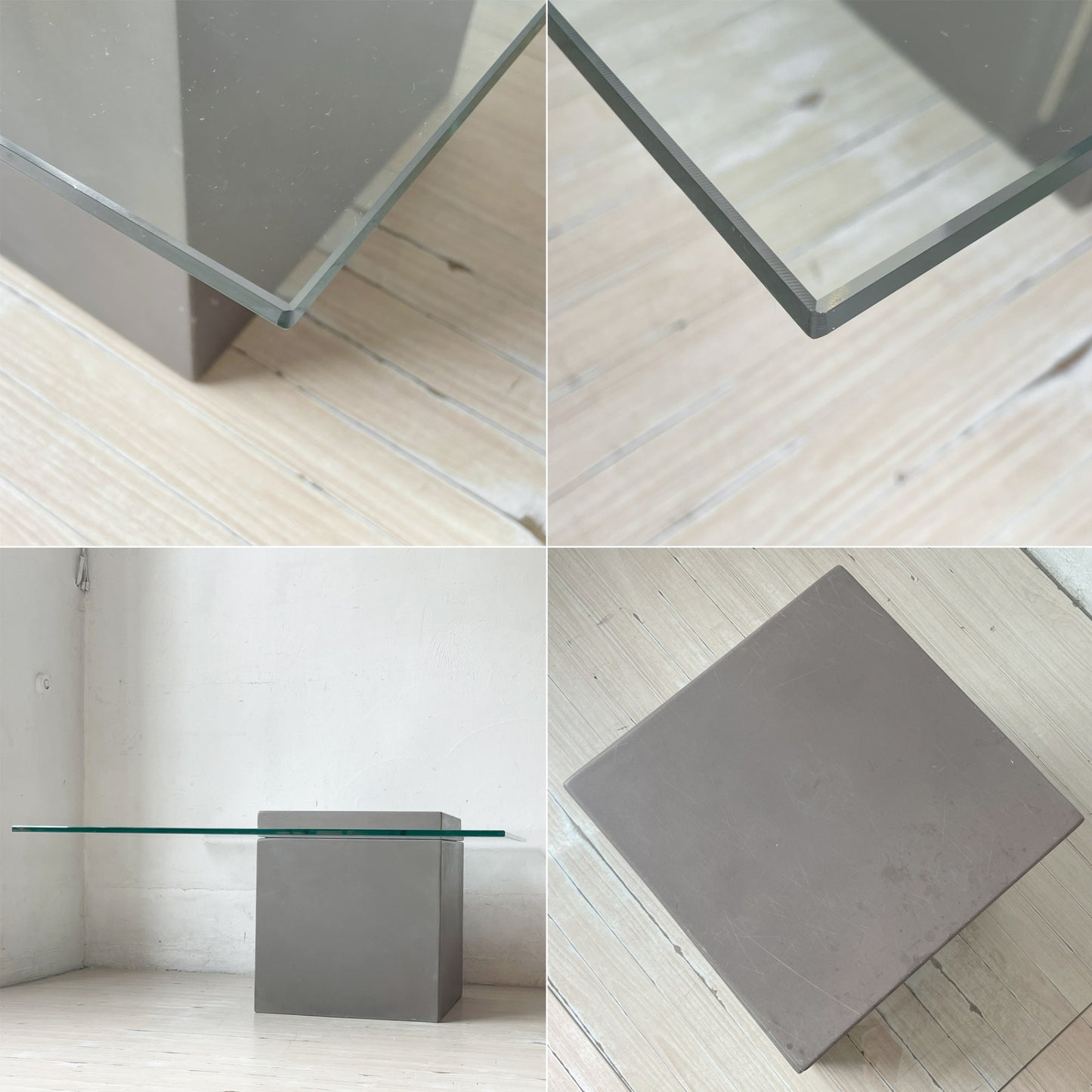 モーダエンカーサ moda en casa フライングテーブル FLYING TABLE コンクリートベース ガラス ローテーブル 定価 ￥74,800- ★