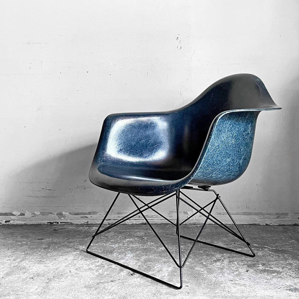 ハーマンミラー Herman Miller アームシェルチェア Arm Shell Chair セカンド 2nd FRP ネイビーブルー キャッツクレイドルベース イームズ ビンテージ ■