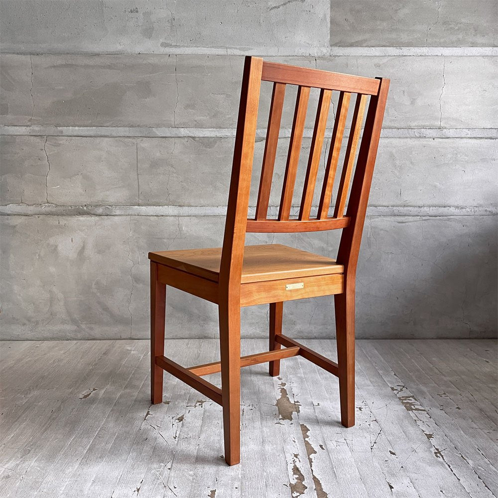北の住まい設計社 KITANOSUMAISEKKEISHA ミッションチェア Mission chair アームレスチェア ダイニングチェア 板座 チェリー無垢材 廃番 ♪