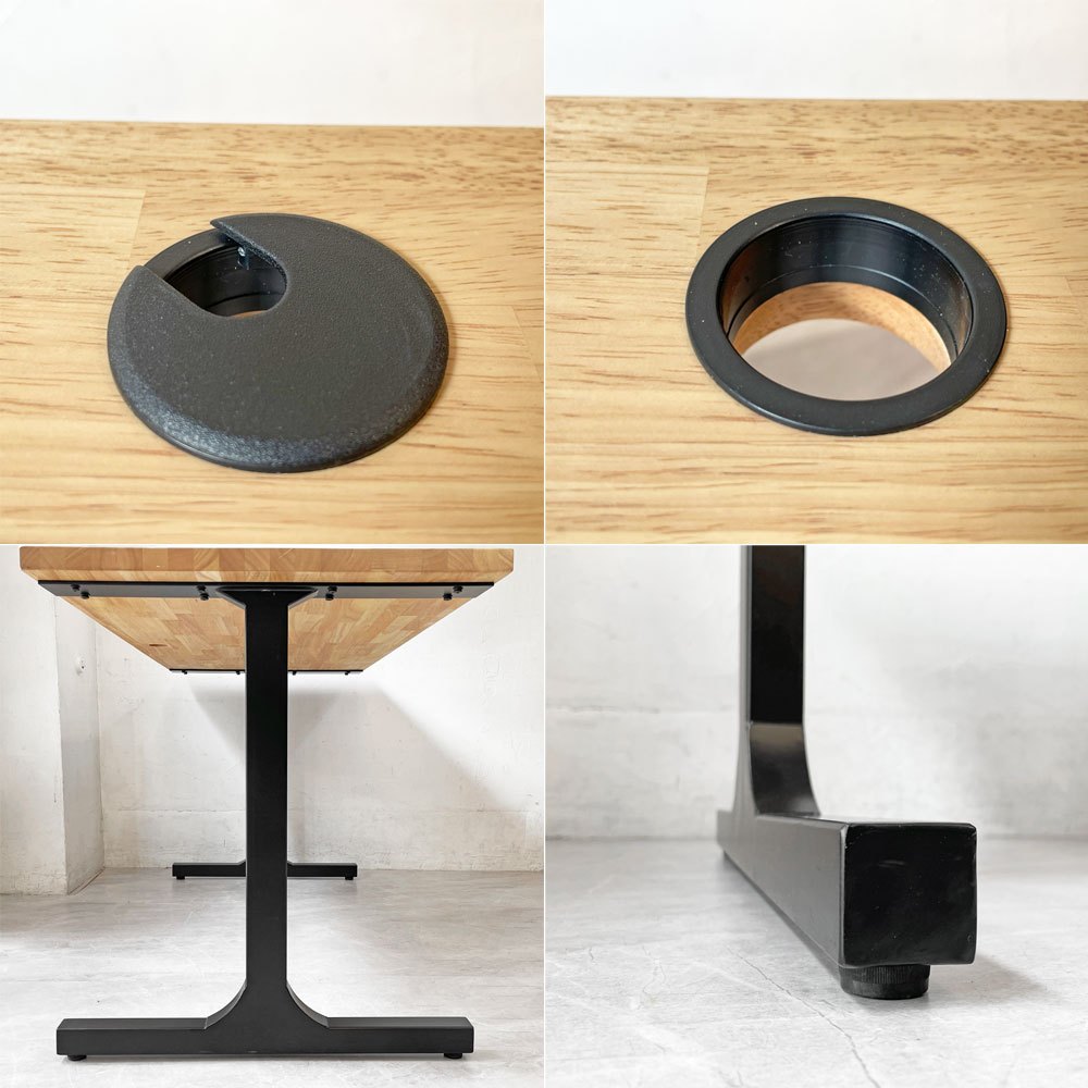かなでもの KANADEMONO ザ・テーブル THE TABLE デスク ダイニングテーブル ラバーウッドA Iライン脚 モダン 美品 ★