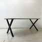 かなでもの KANADEMONO ザ・テーブル THE TABLE デスク ラバーウッド ブラウン W180cm スチール Xラインレッグ ブラック ●