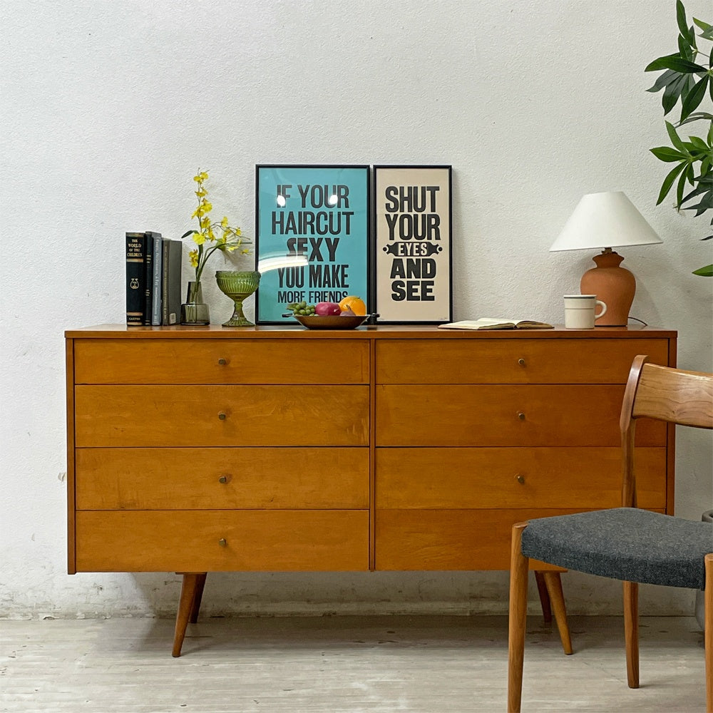 ウィンシェンドン Winchendon Furniture プランナーグループ Planner Group ローボディドレッサー Lowboy Dresser チェスト 8ドロワー ポールマッコブ Paul McCobb USビンテージ 米国家具 ●