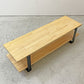 かなでもの KANADEMONO THE TV BOARD LOW TABLE ラバーウッド無垢材 × Black Steel w120cm ナチュラル ●