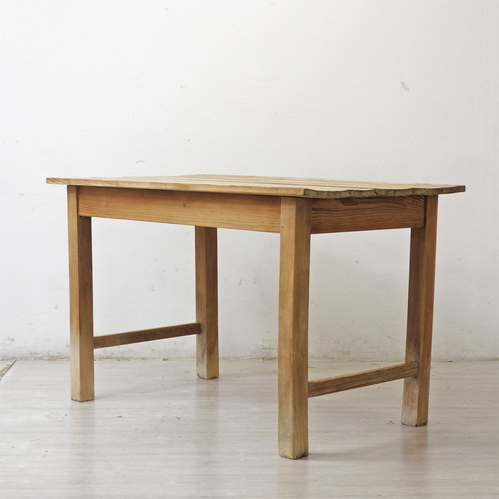 フランスビンテージ french vintage オールドパイン ダイニングテーブル ワークテーブル w128.5cm アンティーク 店舗什器 ●