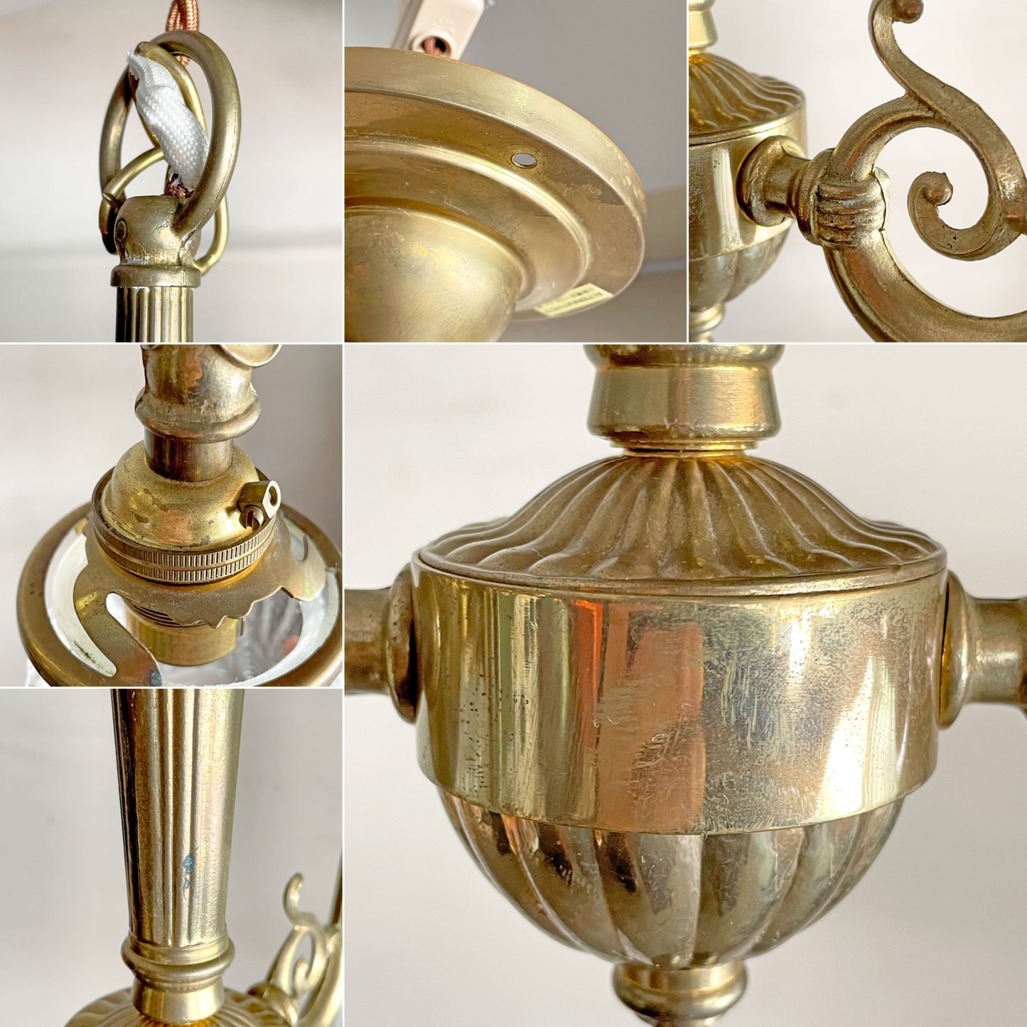 クラシカルデザイン Classical Design シャンデリア ペンダントライト 2灯 真鍮 ガラスシェード ■