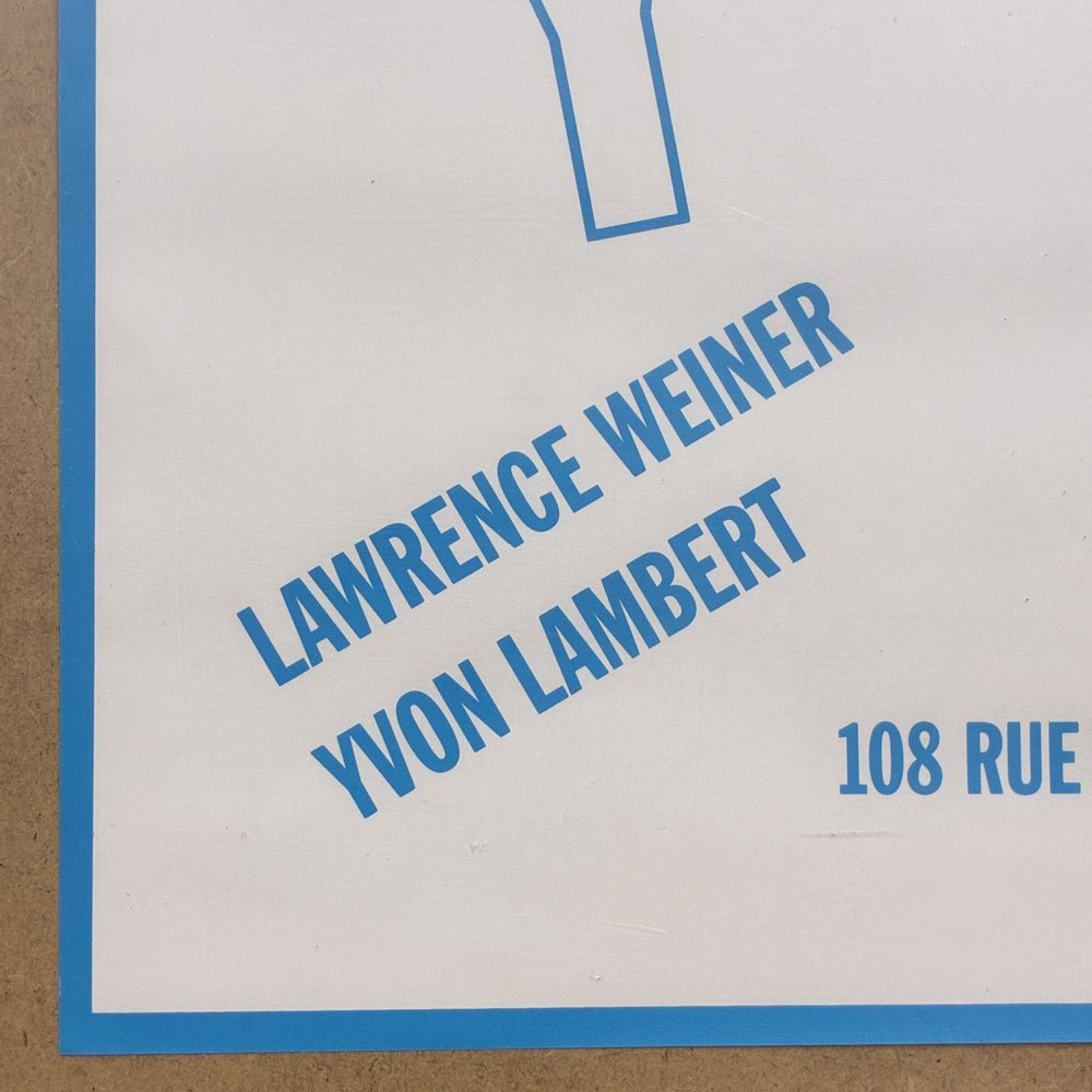 ローレンス・ウィナー Lawrence Weiner エキシビジョンポスター À fripon fripon & demi 1997 額装品 ウッドフレーム ◎