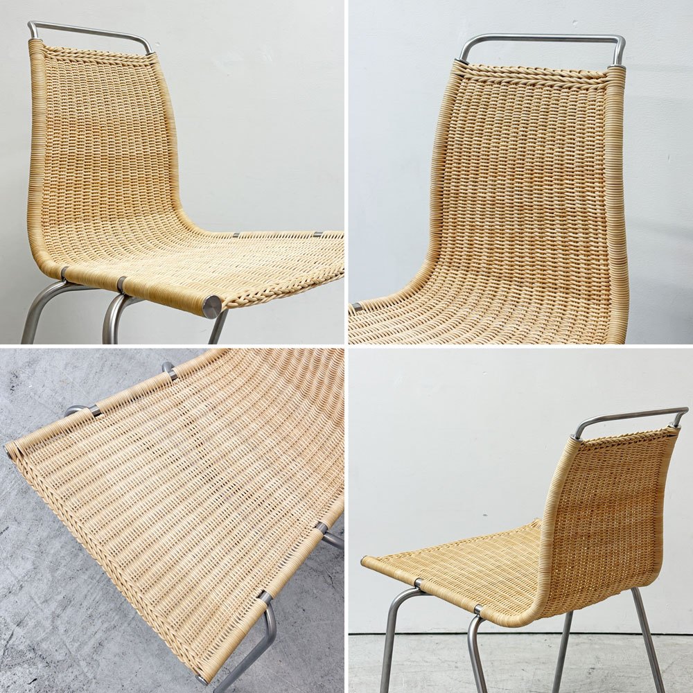 カールハンセン＆サン Carl Hansen & Son PK1 ダイニングチェア スタッキングチェア ラタン 籐 スチール ポール・ケアホルム Poul Kjaerholm 北欧 デンマーク モダン 廃番希少 B ●