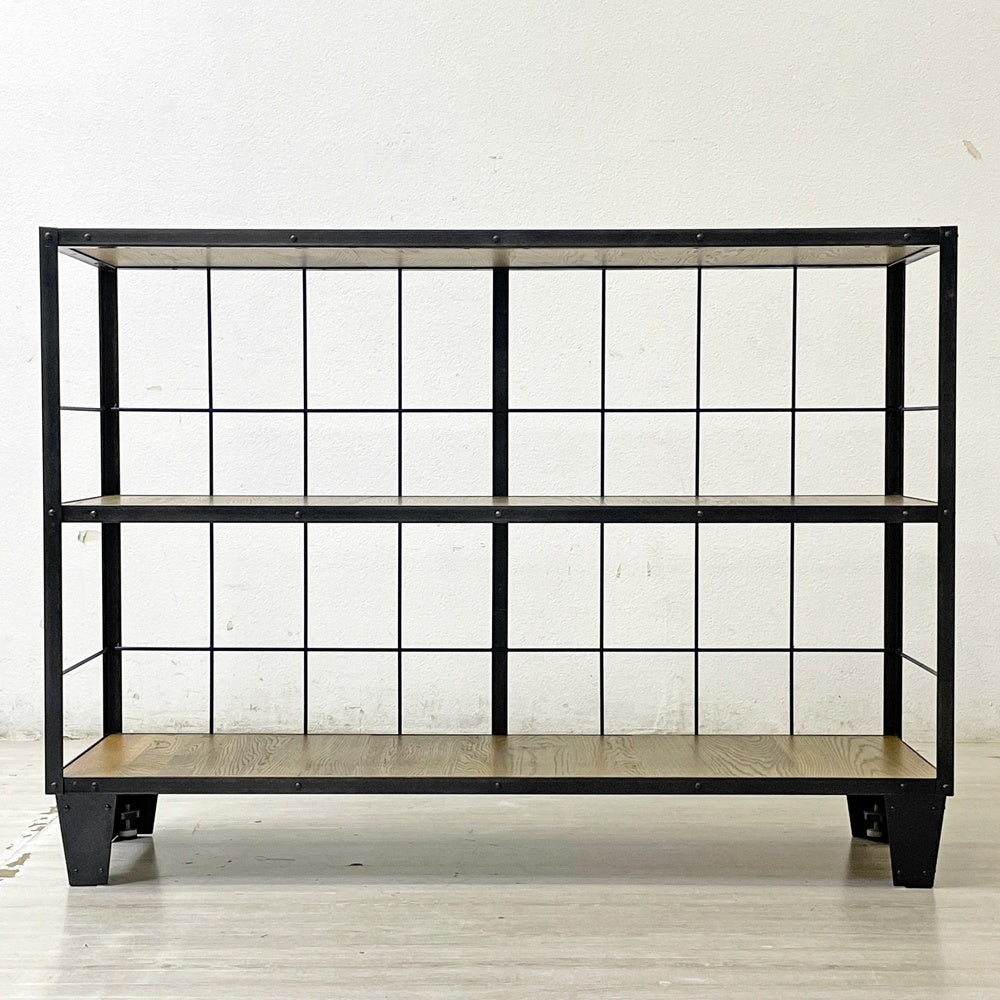 ジャーナルスタンダードファニチャー journal standard Furniture カルビ CALVI ワイドシェルフ WIDE SHELF 3段 オーク材 アイアン インダストリアル ●