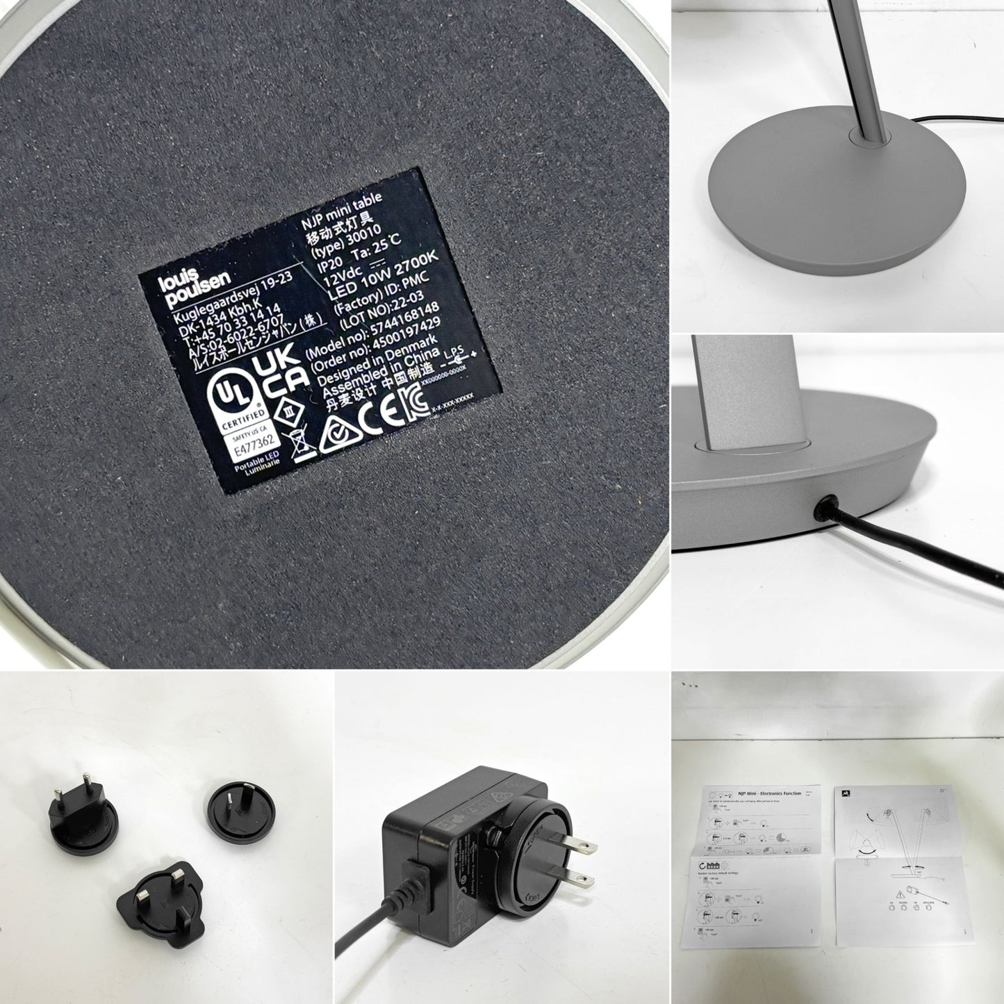ルイスポールセン louis poulsen NJP Mini Table ミニテーブル スタンドライト ライトアルミグレー 佐藤オオキ 北欧照明 LED一体型 定価￥92,400- ●