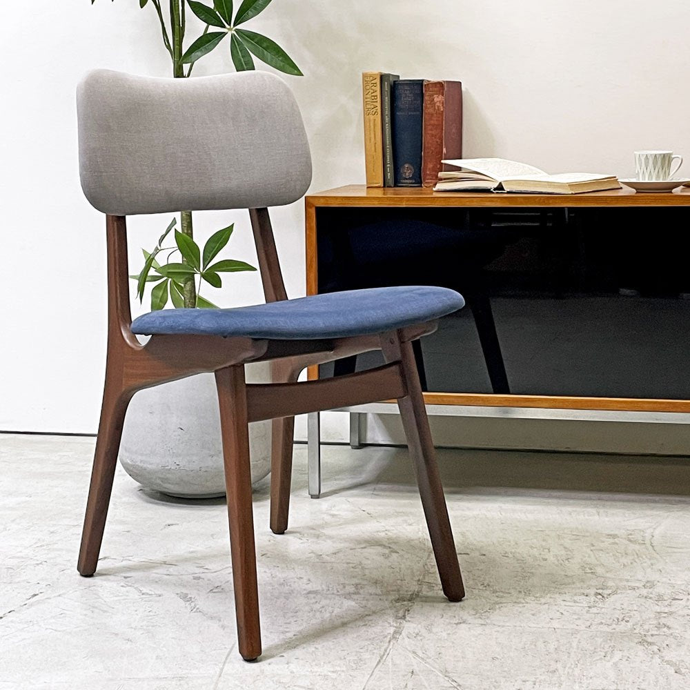 ボルティンゲ・ストールファブリック Boltinge Stolefabrik model.74 ダイニングチェア チーク材 ファブリック デンマーク 北欧ビンテージ ●