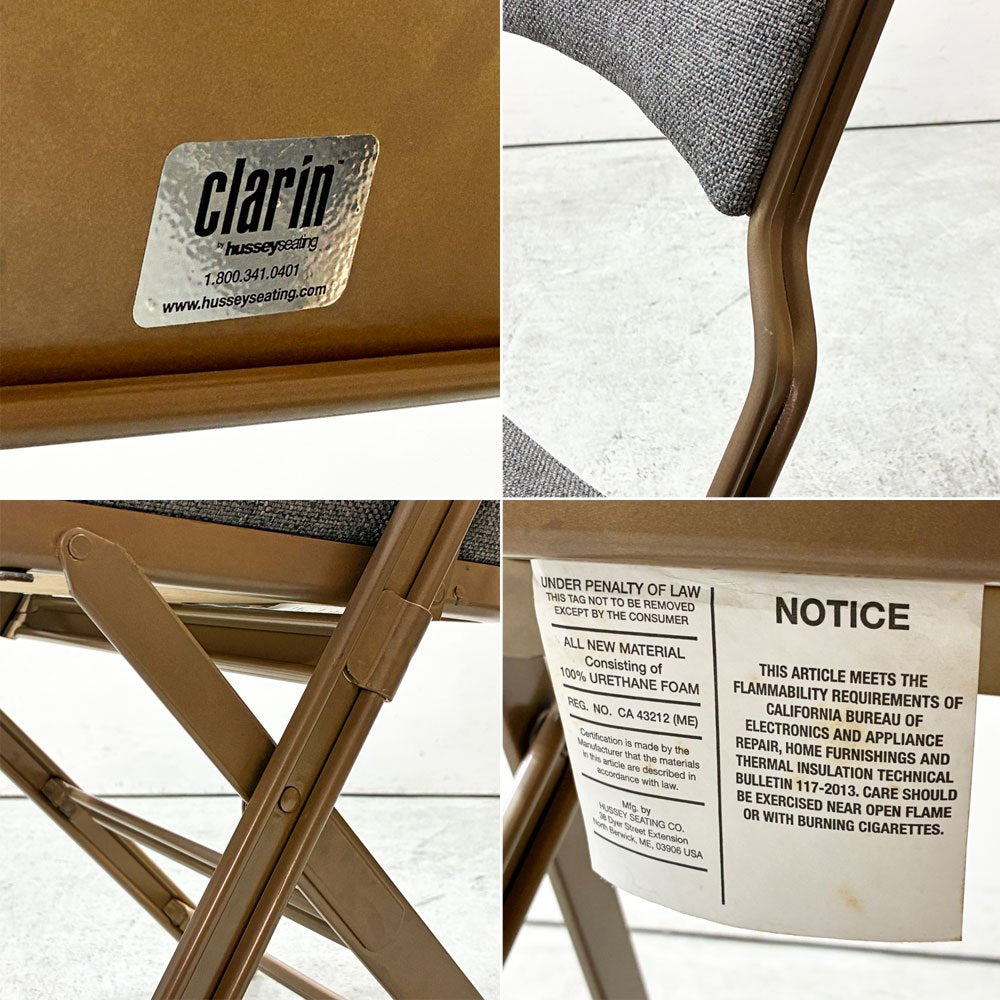 クラリン CLARIN フォールディングチェア フルクッション グリーン系 アームレス グレー 折り畳み椅子 USA 米国 P.F.S.取扱い C ●
