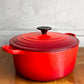 ルクルーゼ LE CREUSET ココットロンド 両手鍋 25cm レッド 鋳物 フランス ♪
