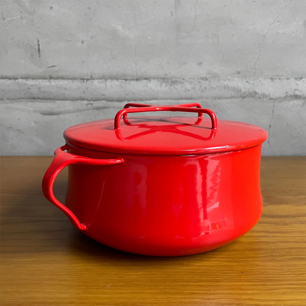 ダンスク DANSK コベンスタイル 両手鍋 ホーロー キャセロール W26cm イェンス・クイストゴー レッド 北欧 デンマーク ♪