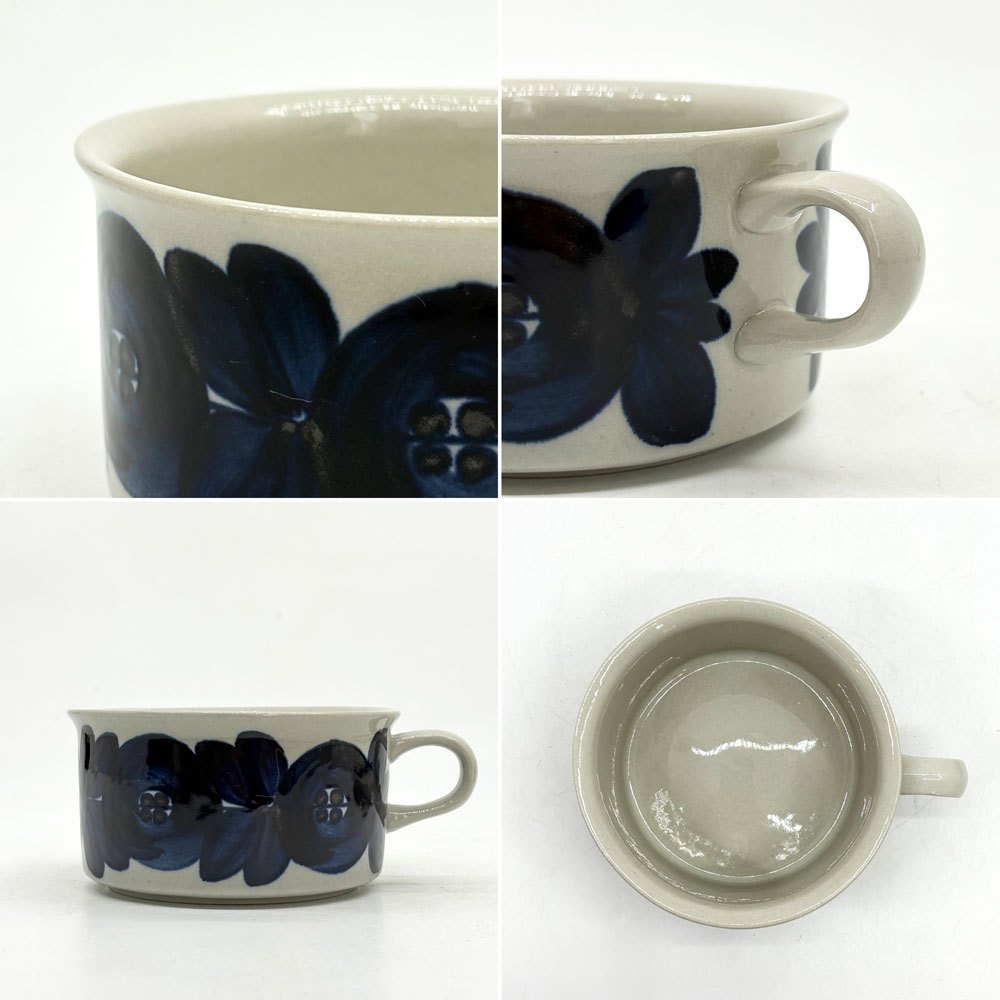 アラビア ARABIA アネモネ Anemone ティーカップ＆ソーサー ウラ・プロコッペ  ビンテージ 北欧食器 ●