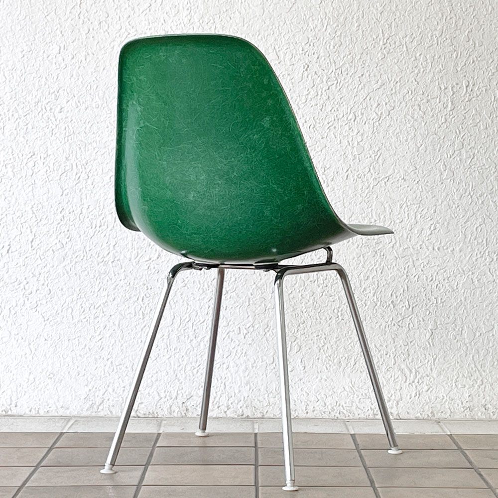 ハーマンミラー Herman Miller サイドシェルチェア セカンド 2nd FRP ケリーグリーン Hベース イームズ 希少 ◇