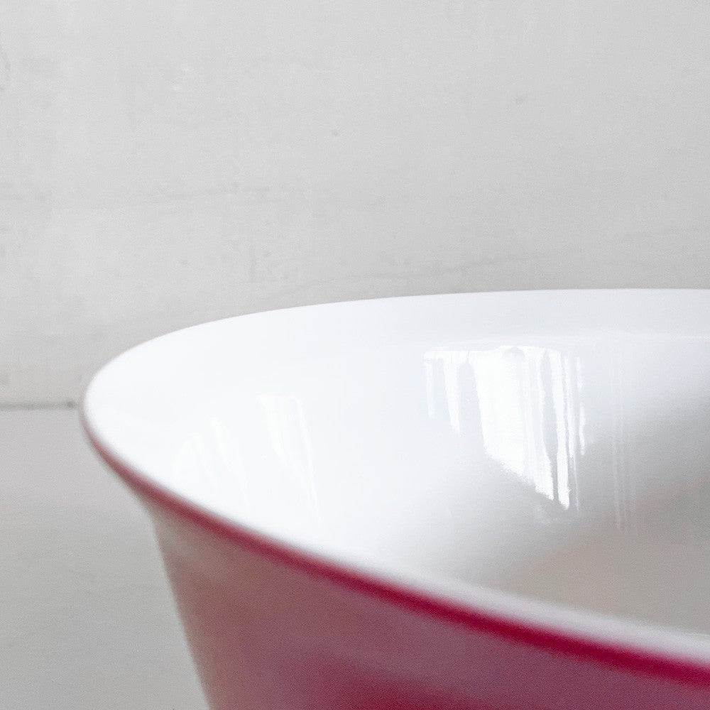 ローゼンタール Rosenthal ベルリン BERLIN ボウル ホワイト＆バーガンディレッド 陶器 ドイツ ビンテージ ■