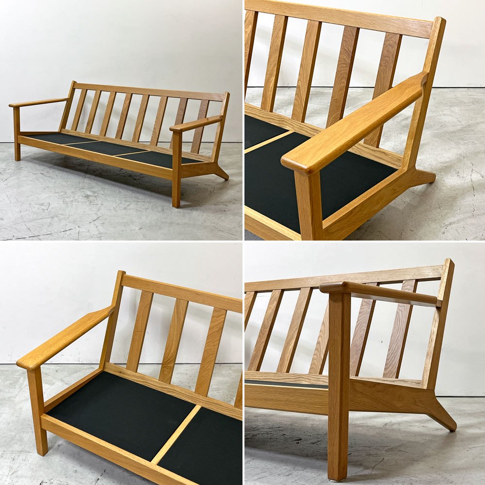ウニコ unico ヴィスカ VISKA 3シーターソファ カバーリング オーク材 ナチュラルカラー グリーンファブリック 北欧スタイル W178cm ●