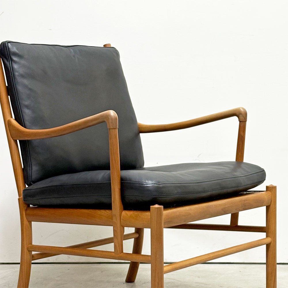 カールハンセン＆サン Carl Hansen & Son OW149 コロニアルチェア ラウンジチェア ウォールナット材 本革 ブラック オーレ・ヴァンシャー ●