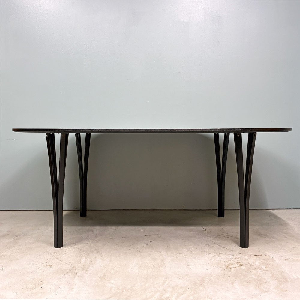 フリッツハンセン Fritz Hansen スーパー楕円 Bテーブル ダイニングテーブル B613 ウッドレッグ ブラック W180cm ピート・ヘイン アルネ・ヤコブセン 希少 ◎