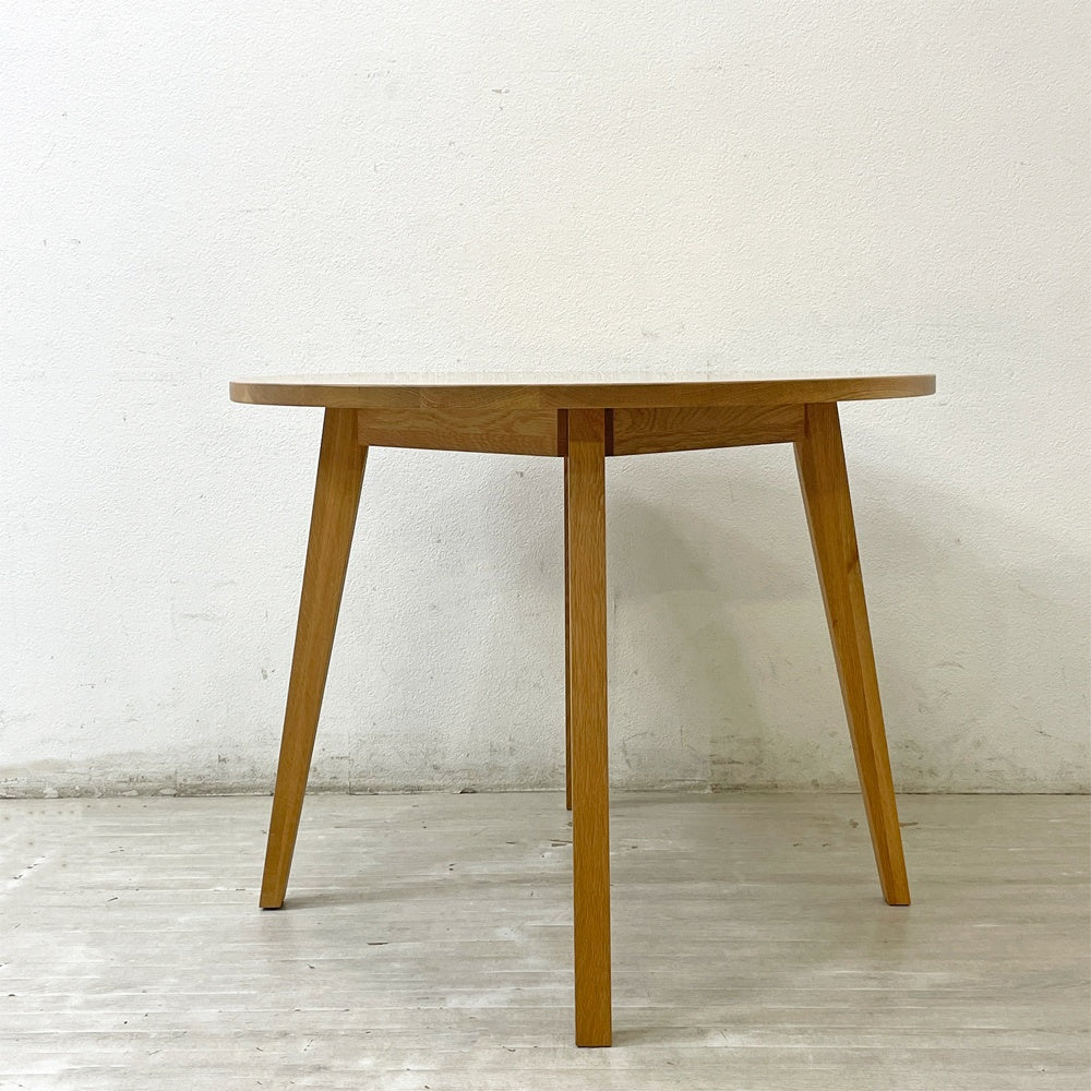 高野木工 TAKANO MOKKOU プレーン PLAIN ダイニングテーブル ラウンド オーク材 ナチュラル Φ90cm ●