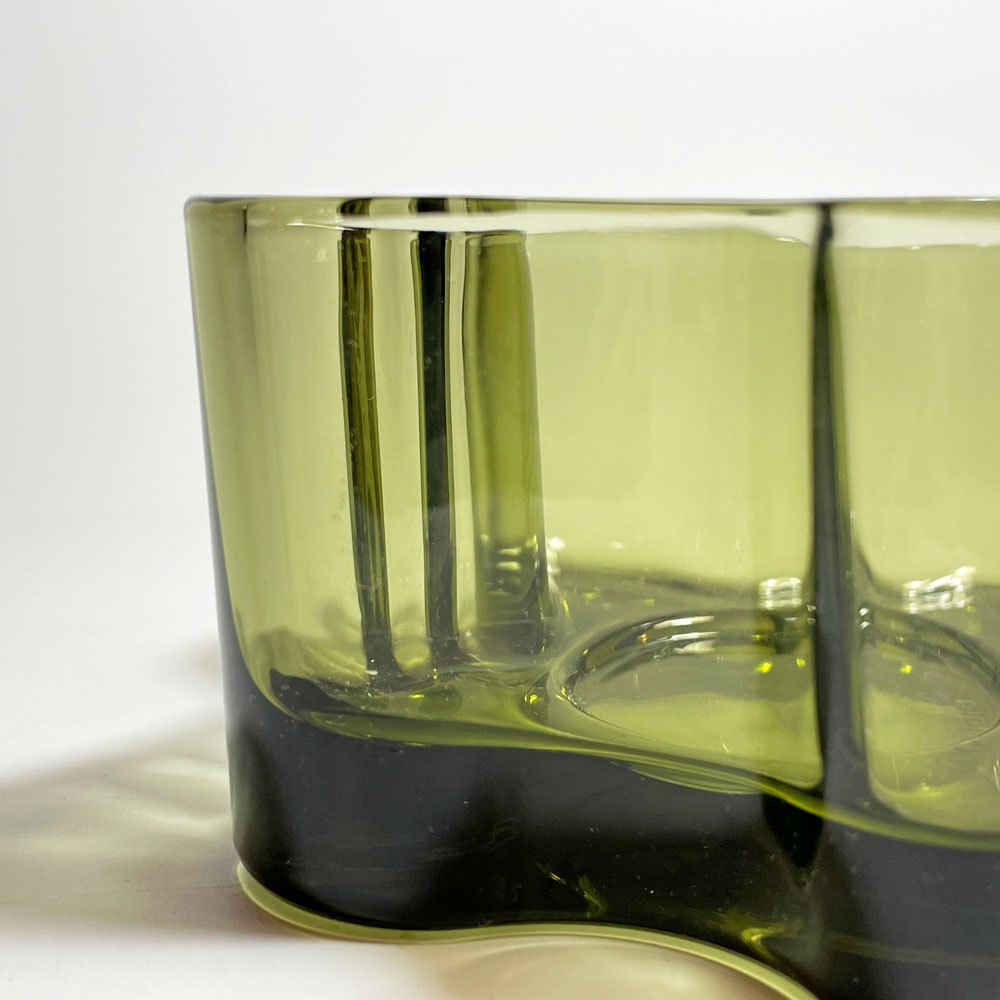 イッタラ iittala アルヴァ・アアルトコレクション Alvar Aalto Collection キャンドルホルダー 55mm モスグリーン 箱付 廃番 北欧雑貨 A ★
