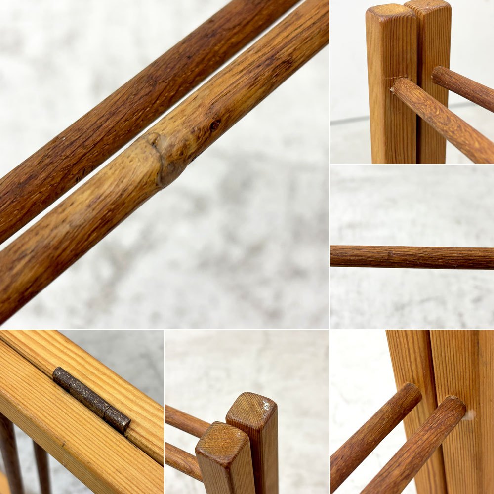 UK ビンテージ UK Vintage 木製 タオルハンガー 折り畳み ハンガー H58.5cm ナチュラル  ●
