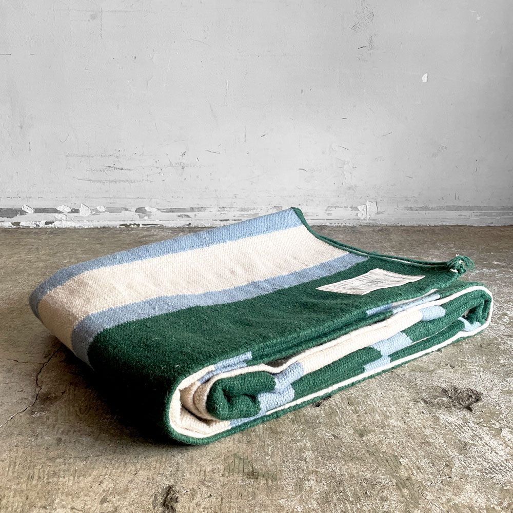 ザ・コンランショップ THE CONRAN SHOP ツーラ TUULA RUG ラグマット ライトブルー×グリーン×アイボリー マルチ ストライプ柄 ウール×コットン×ポリエステル 手織り デザインラグ 170x240cm ■