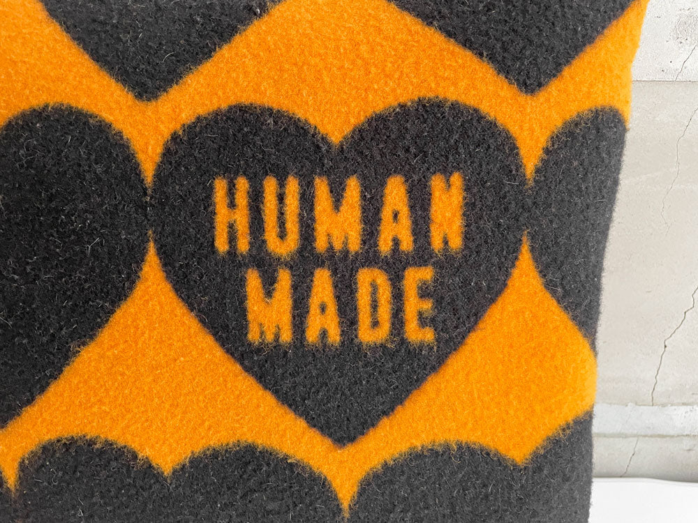 ヒューマンメイド HUMAN MADE ハートチェッククッション HEART CHECK CUSHION オレンジ×ブラック ♪