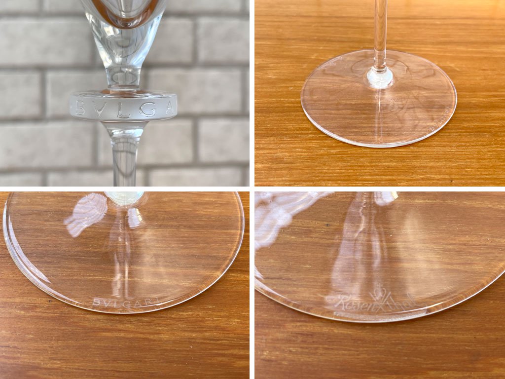 ローゼンタール Rosenthal ブルガリ BVLGARI シャンパングラス ワイングラス クリスタルガラス 高さ26cm コラボレーションアイテム B ■