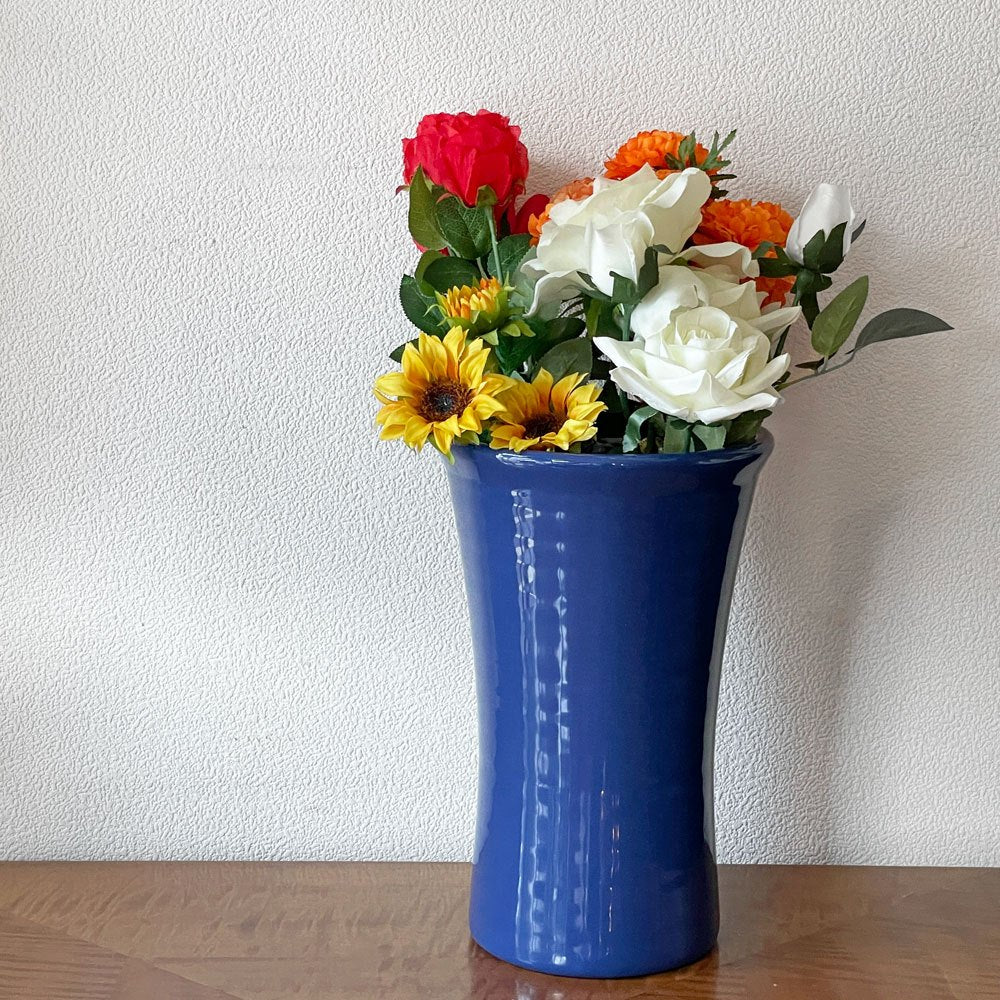 バウアーポタリー Bauer Pottery リングウェア ベース Ringware Vase 11inch ブルー 花瓶 アメリカ 参考価格約19,800円 ◇