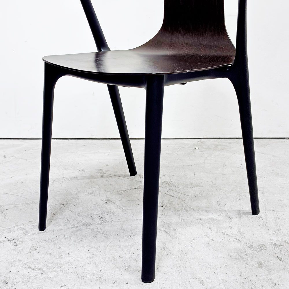 ヴィトラ Vitra ベルヴィルチェア Belleville Chair アームチェア ダイニングチェア スタッキングチェア オーク材 ダークブラウン系カラー ロナン & エルワン・ブルレック B ●