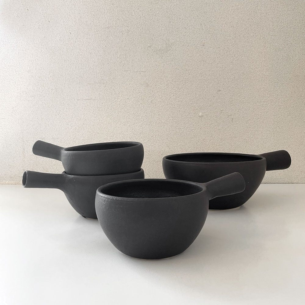 正島克哉 Katsuya Shoujima 片手土鍋 黒 小 全幅19.5cm 直火可 工房正島 現代作家 C ◎