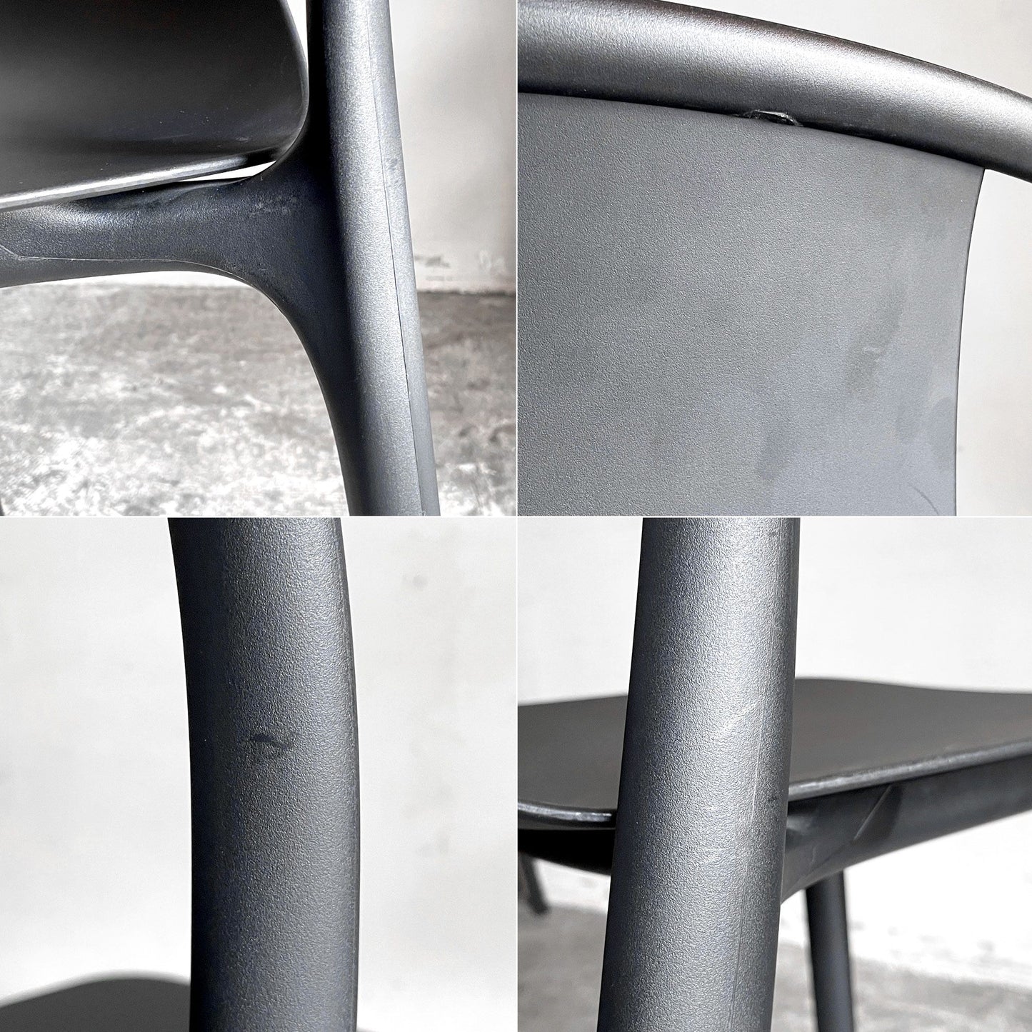 ヴィトラ Vitra ベルヴィルチェア Belleville Chair ダイニングチェア スタッキングチェア ディープブラック ロナン & エルワン・ブルレック A ■