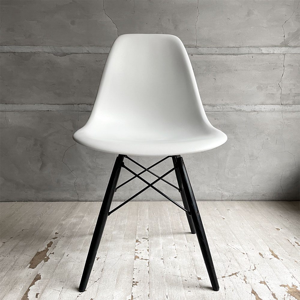 ハーマンミラー HermanMiller サイドシェルチェア ドゥエルレッグ DSW アルパイン × エボニー ポリプロピレン製 イームズ ミッドセンチュリー ♪