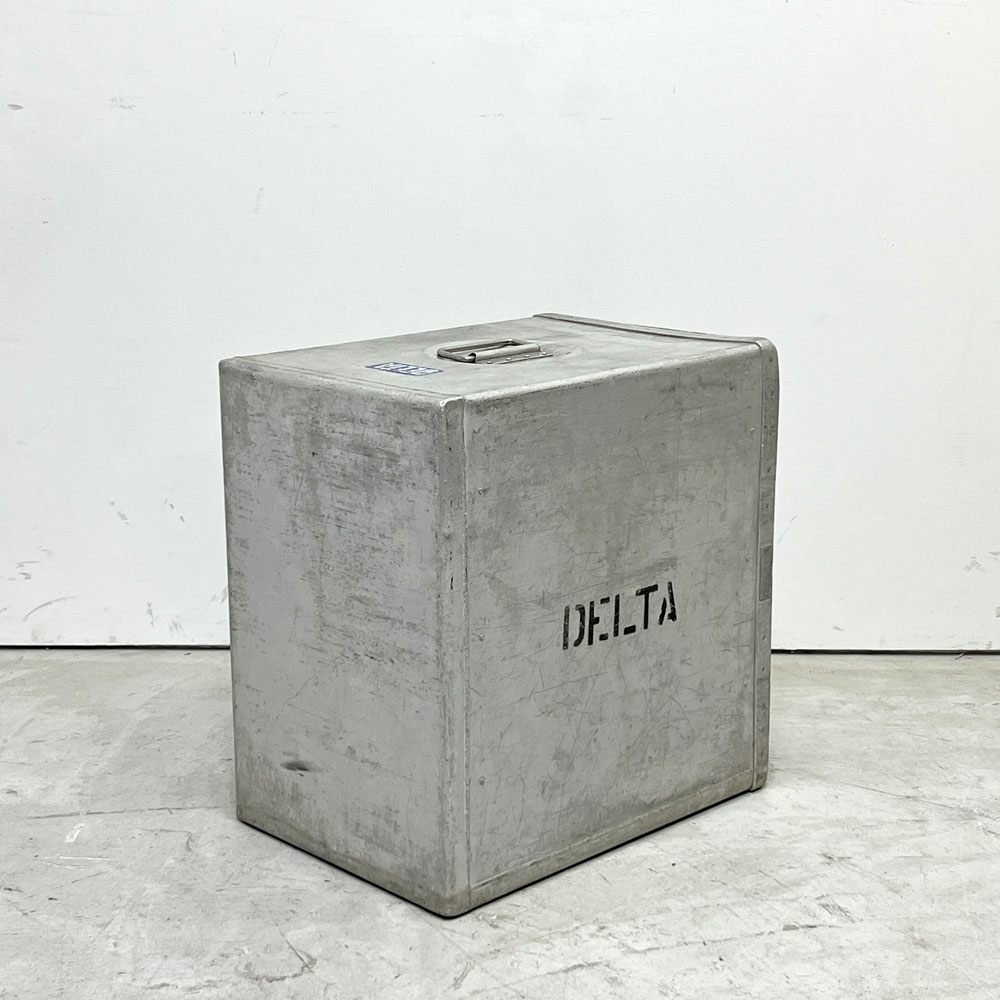 DELTA航空 ビンテージ ギャレーコンテナ ボックス Galley Box アルミ製 1ドア 6段 棚板付き 1960～70`s US Vintage B ●