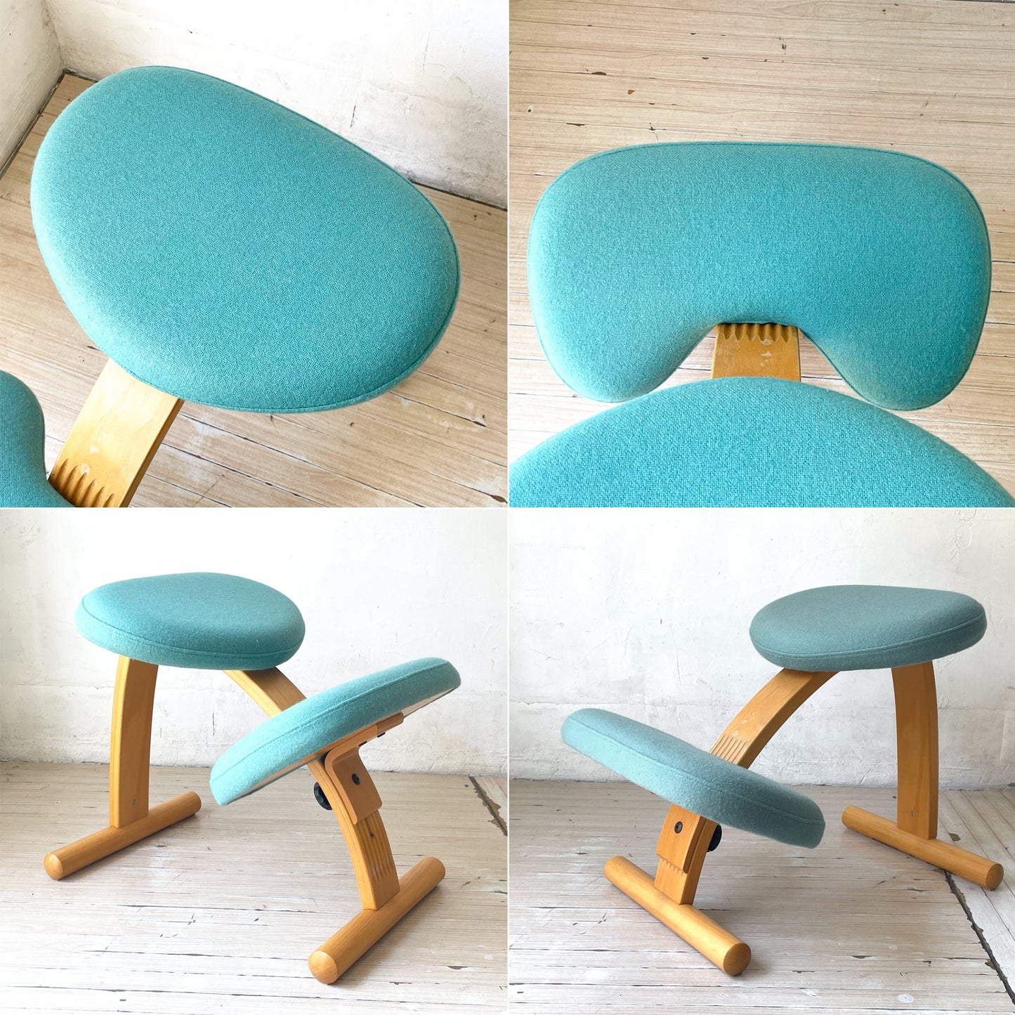 リボ Rybo バランスイージー Balans Easy バランスチェア ライトブルー 学習椅子 姿勢矯正 ★