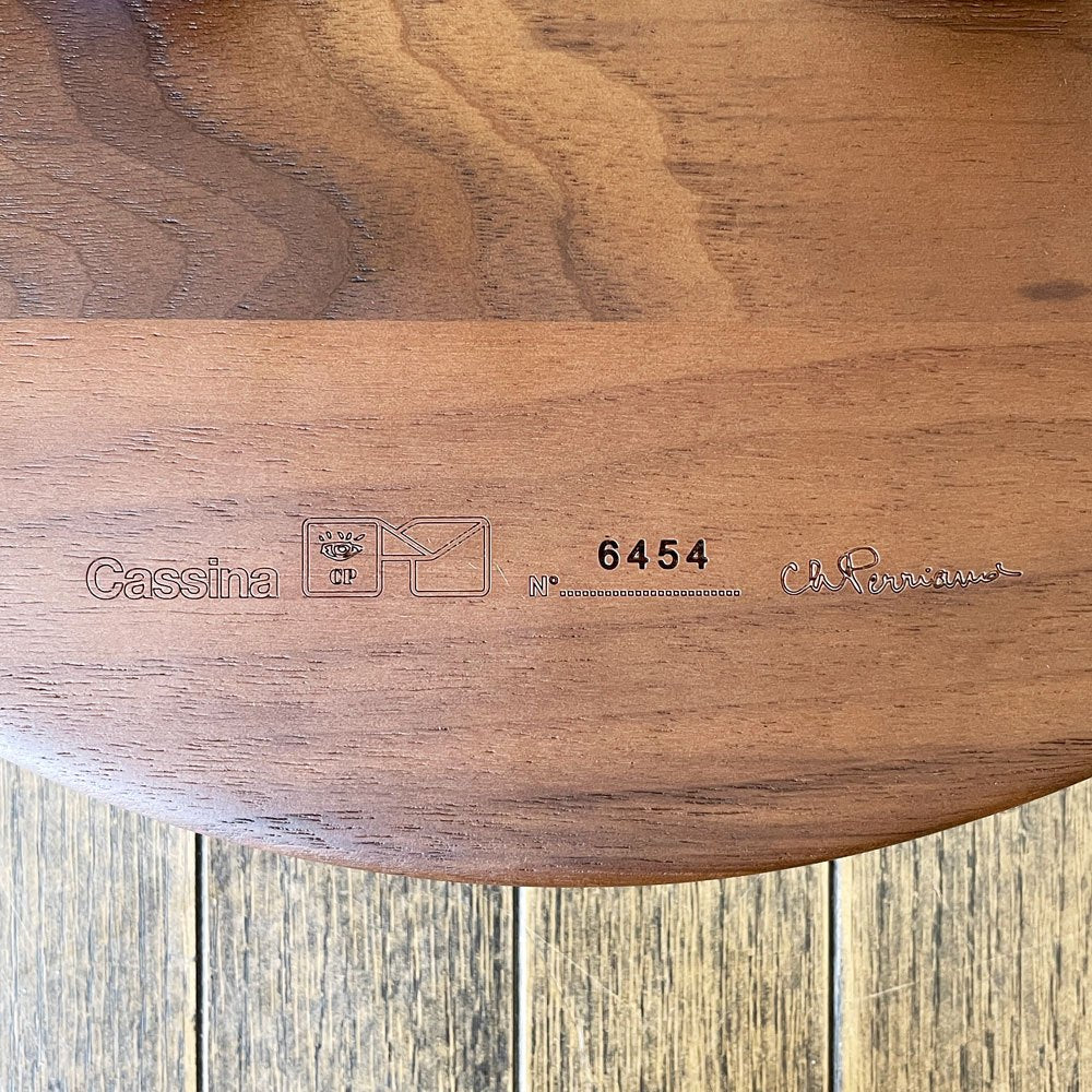 カッシーナ Cassina ベルジェスツール 524 TABOURET BERGER アメリカンウォールナット材 H27cm シャルロット・ペリアン 定価￥178,200- ◎