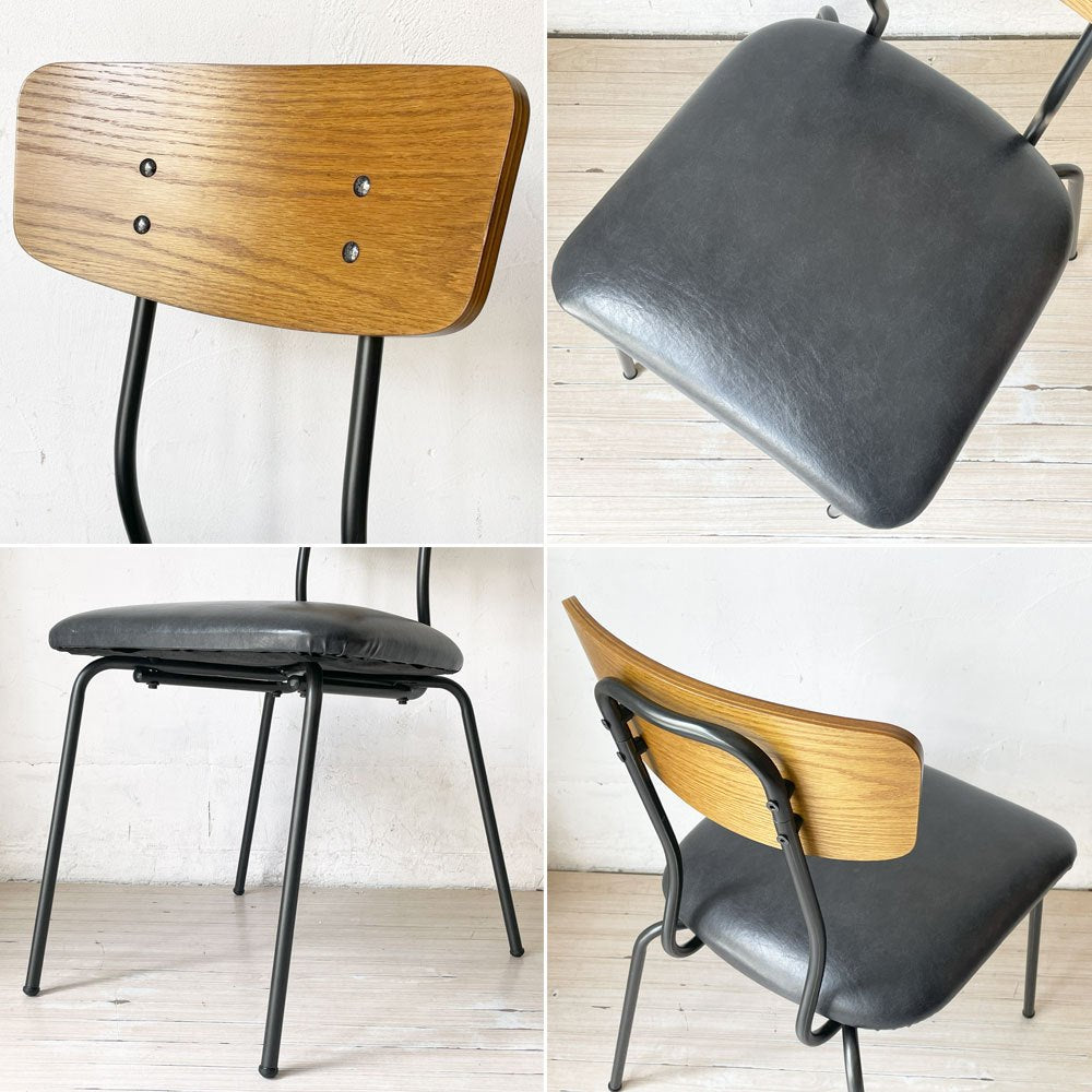 ジャーナルスタンダードファニチャー journal standard Furniture j.s.F ヘンリー HENRY ダイニングチェア PVCレザー アイアン 廃番 ★