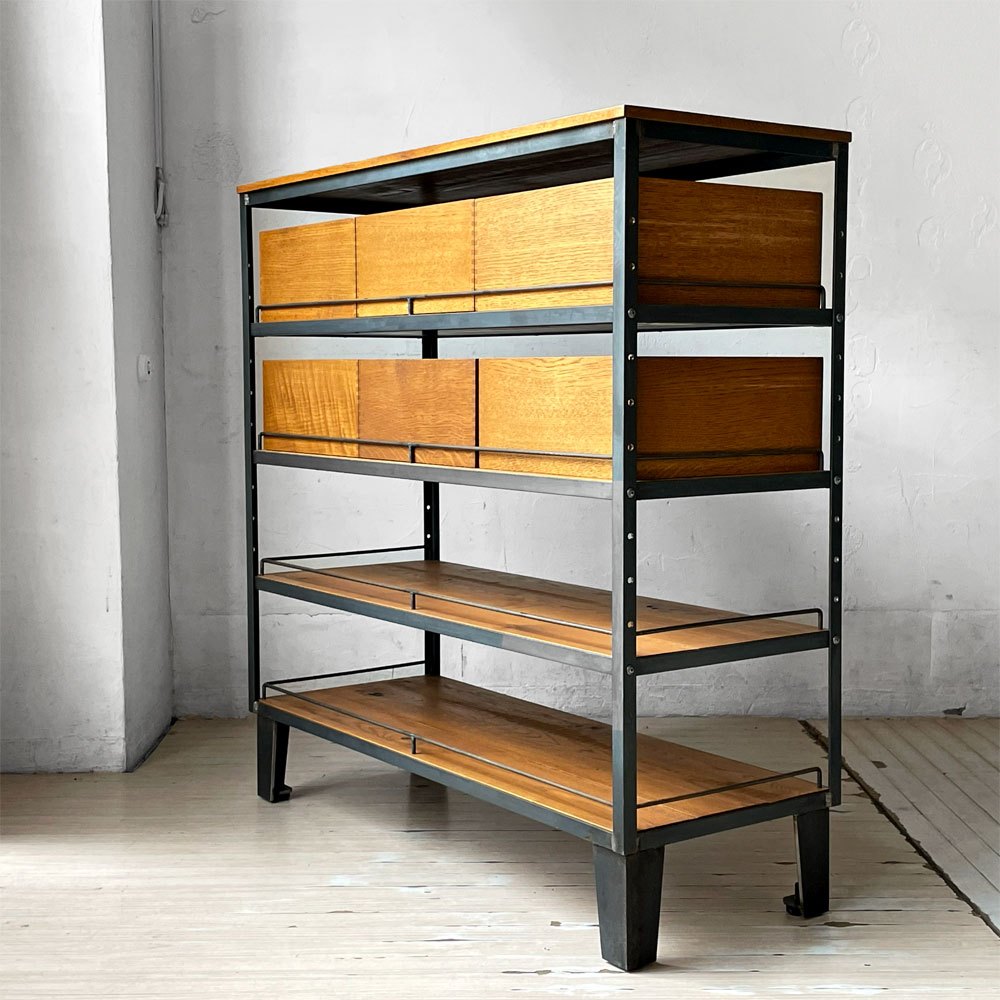 トラックファニチャー TRUCK FURNITURE AG シェルフ AG SHELF S ＋ AG BOX L 6個 ナラ材 オーク材 スチール インダストリアル 定価￥250,800- ★