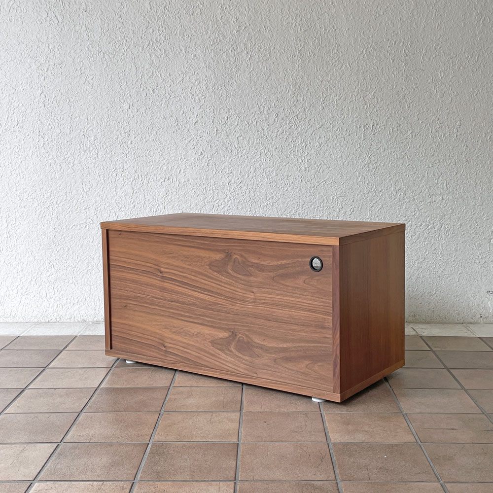 無印良品 MUJI スタッキングキャビネット AVボード テレビボード ウォールナット材 オープン 2段 アジャスター付き W82.5cm シンプルデザイン ◇