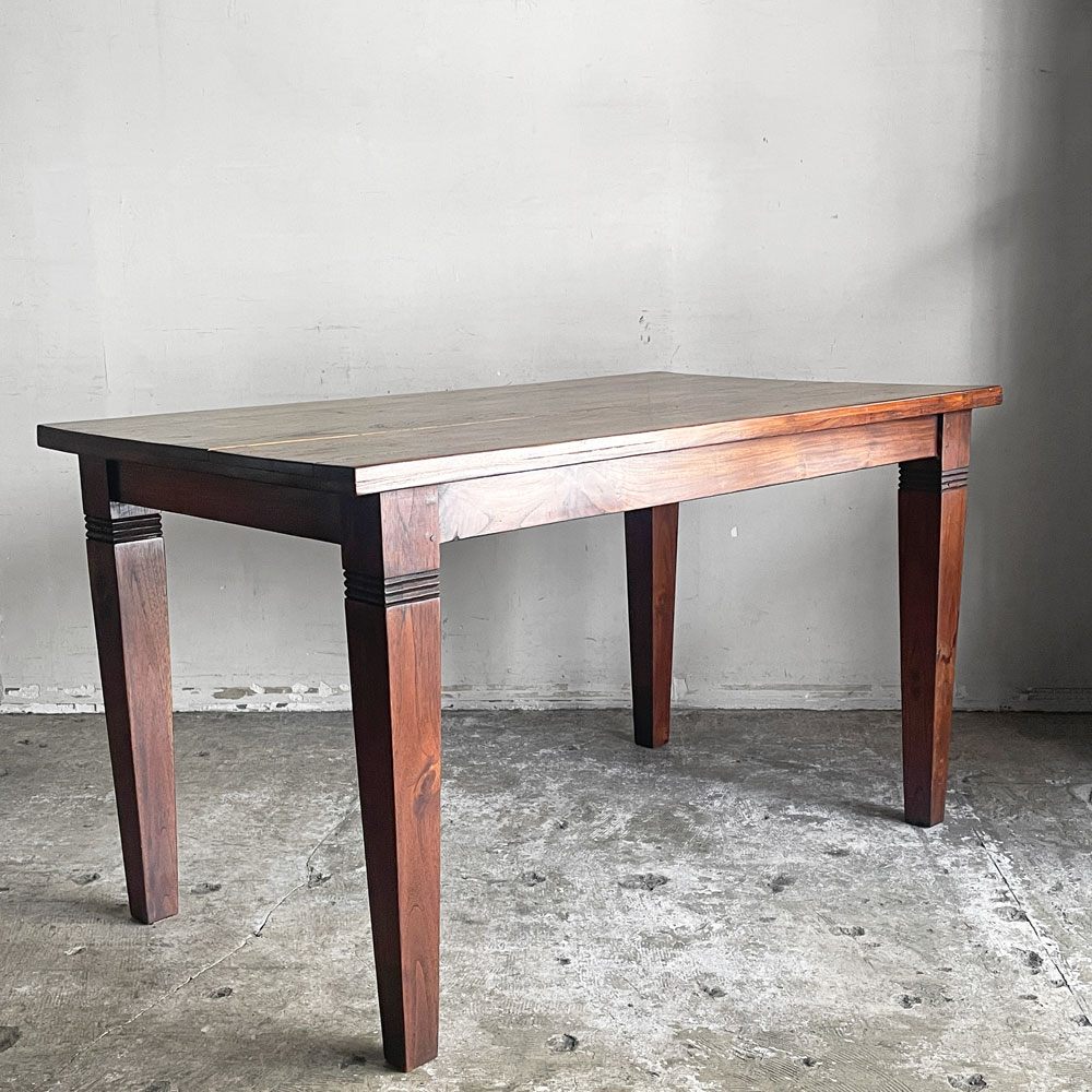 アジアン家具 無垢材 ダイニングテーブル ワークテーブル W130cm アジアンリゾートスタイル ■