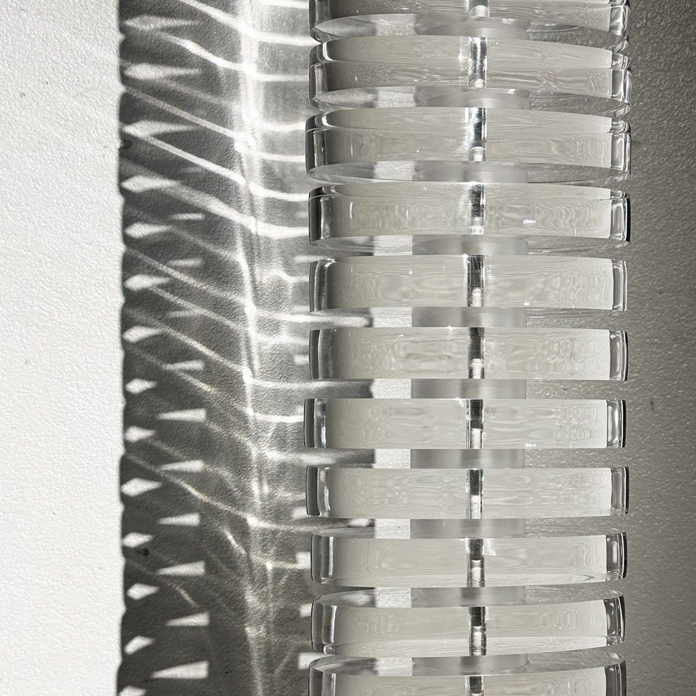 ビンテージ Vintage アクリル製 スパイラル フロアランプ スタンドライト 布シェード モダンデザイン ●