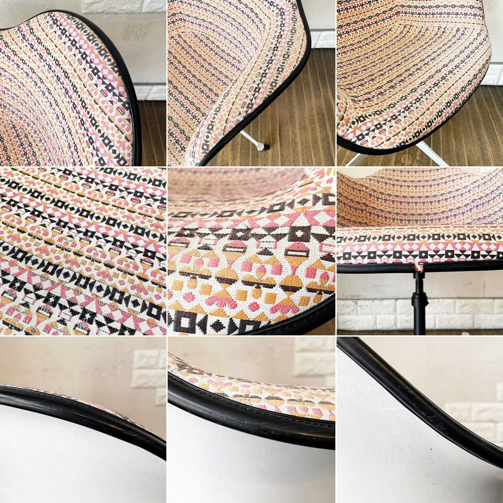 ハーマンミラー Herman Miller アームシェルチェア モダンファニチャーセールス FRP製 ホワイトシェル マハラム・アラベスク生地 ジラード コントラクトキャスターベース C&R イームズ ◎