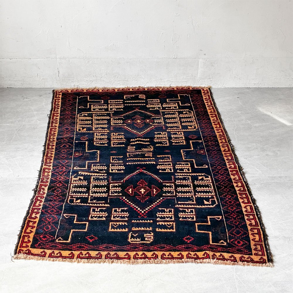 トライバルラグ Tribal rug バルーチ族 バルチエリア 手織り ラグ 160×100㎝ アフガニスタン オリエンタル ウール ラグ ★
