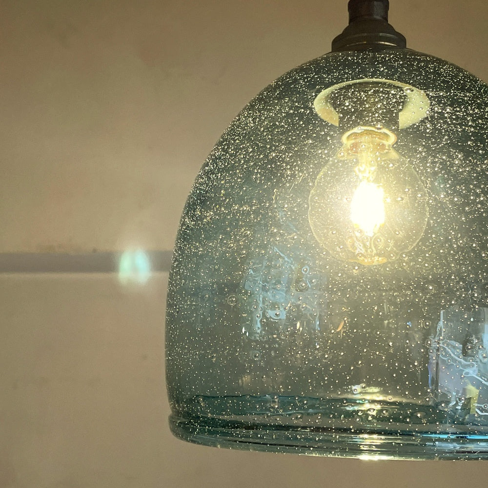 スタジオプレパ Studio Prepa リボーンガラスランプ Reborn glass Lamp ペンダントライト ブルー 再生ガラス  ■