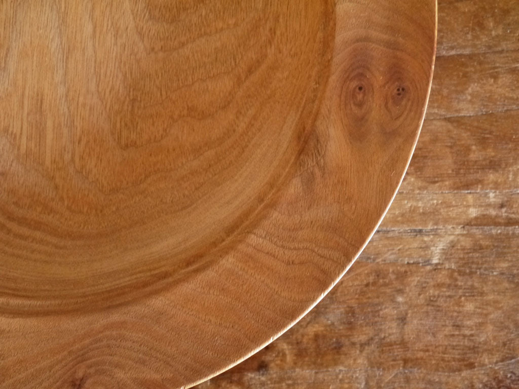 須田二郎 木の器 リムプレート 無垢材 28cm 木工旋盤 現代作家 ■