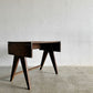 ピエールジャンヌレ Pierre Jeanneret スモールデスク スクールデスク W83cm チーク無垢材 Vレッグ チャンディーガル オリジナルビンテージ 希少 〓