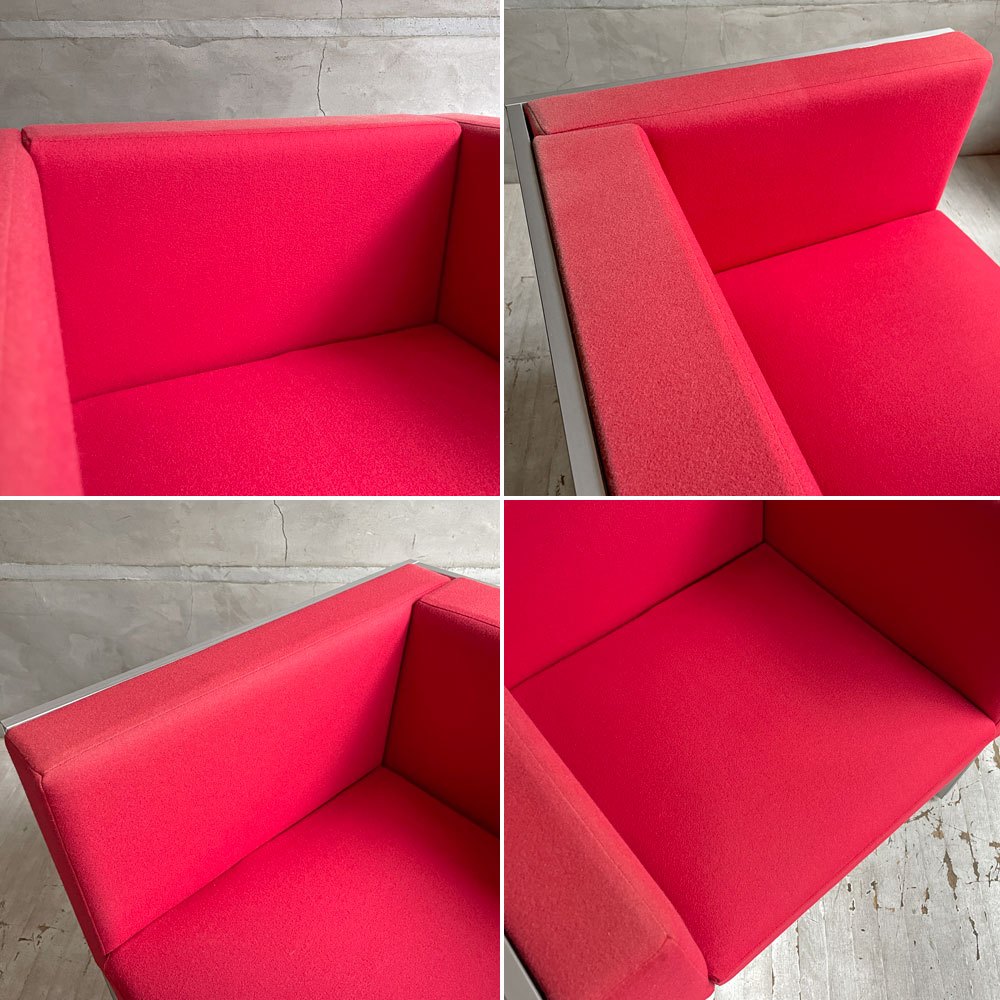 カッシーナイクスシー Cassina ixc. エアーフレーム AIR FRAME 3007 ミッドソファ 1人掛け 1シーター レッド系 デヴィッド・チッパーフィールド 受注生産品 ♪